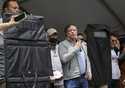 Presidential candidate Gustavo Petro addresses supporters at his closing campaign rally in Zipaquir…